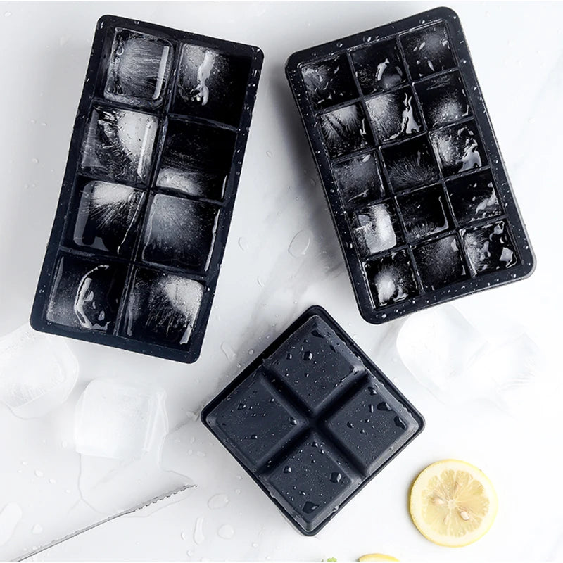 Large Silicone Ice Cube Tray – 4/6/8/15 Grid