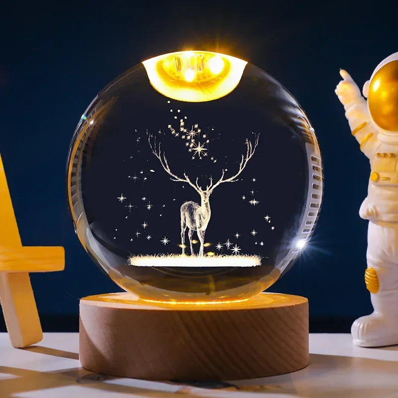 Galaxy Crystal Ball Night Light – Solar System Lamp
