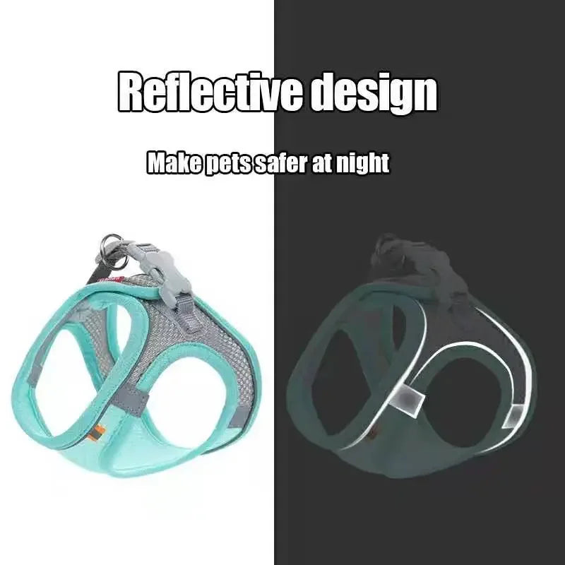 Reflective Dog & Cat Harness Vest with Leash