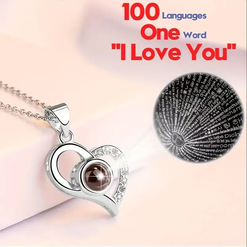 Red Rose Heart Necklace with Gift Box – Gift for Her