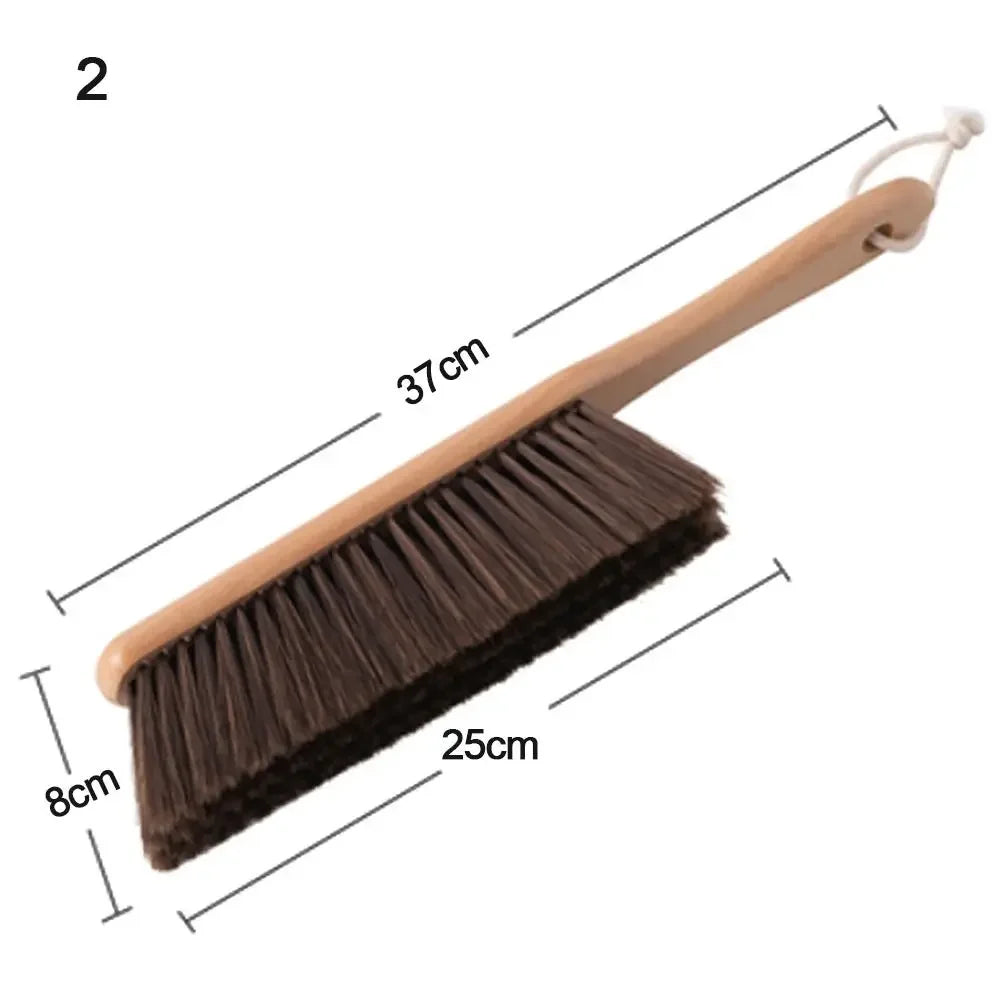 Natural Wood Bristle Brush – Anti-Static Coffee & Desk Brush
