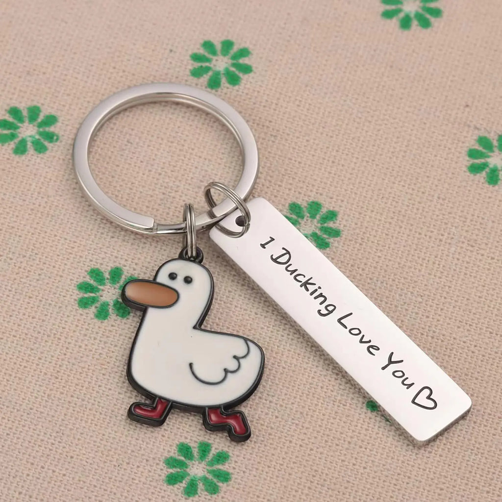 "I Ducking Love You" Duck Keychain – Funny Couples Gift