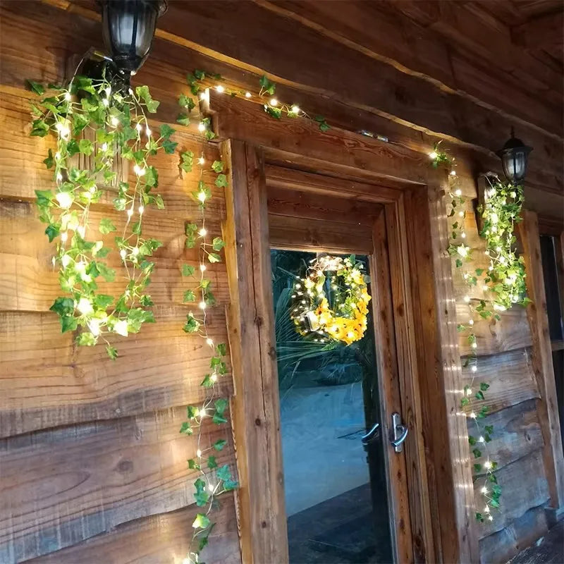 Artificial Ivy Leaf Fairy Lights 2 m – Green Vine String Lights