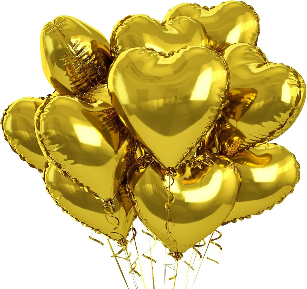 Heart Foil Balloons 18" (10 pcs) – Pink & Sage Green