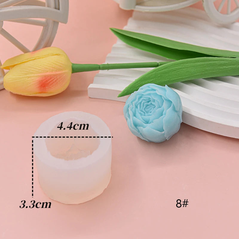 Large Peony & Rose Silicone Candle Mold – DIY Candle & Soap Making