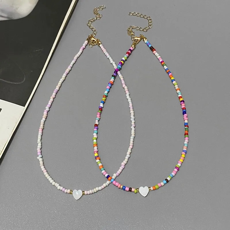 Shell Love Heart Choker Necklace