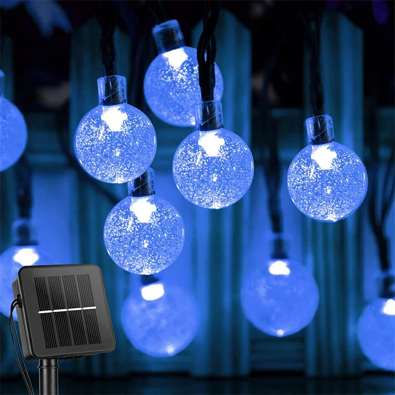 Solar Crystal Globe String Lights 60 LED – Outdoor Garden Lights