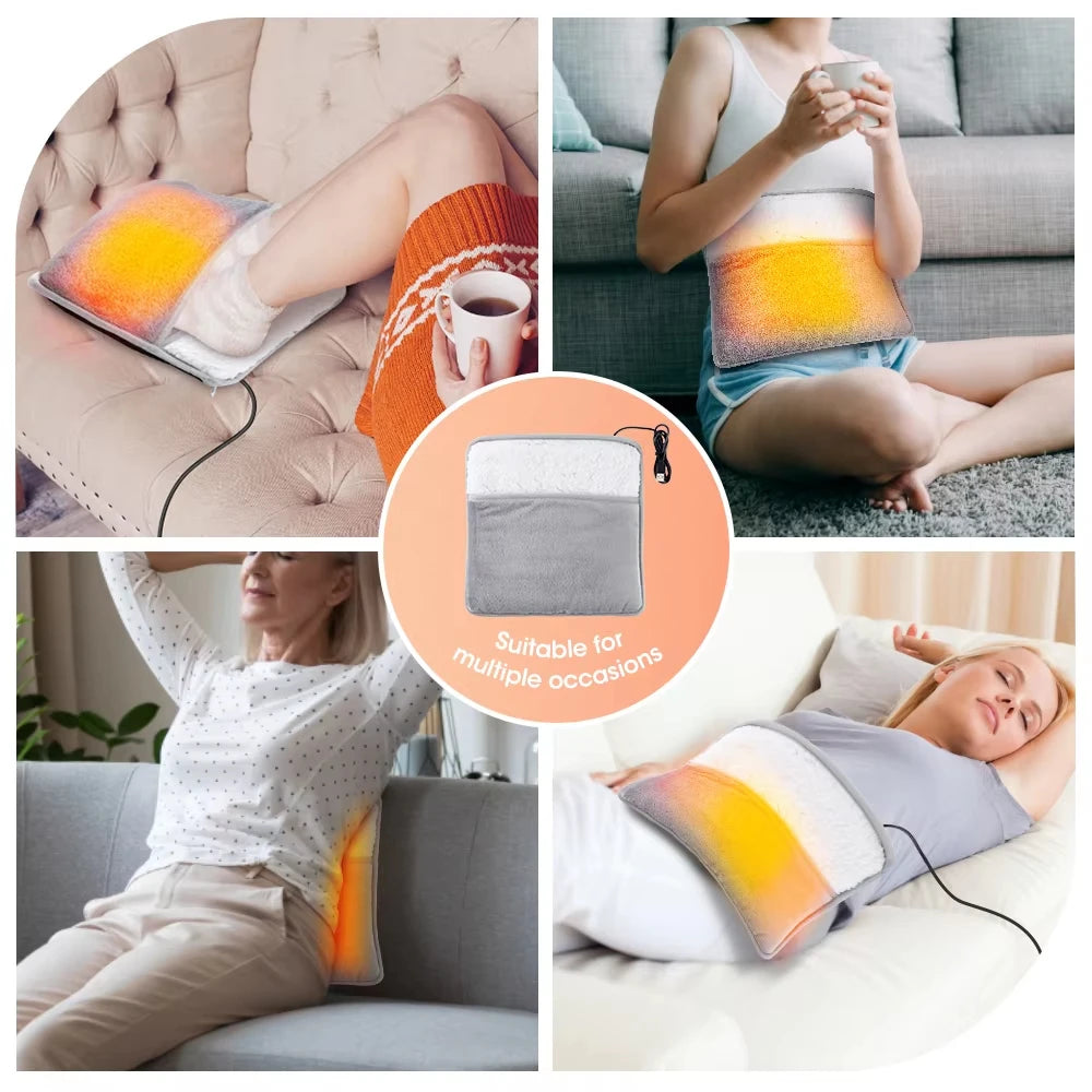 USB Heated Foot Warmer – Soft Plush Washable Heating Pad