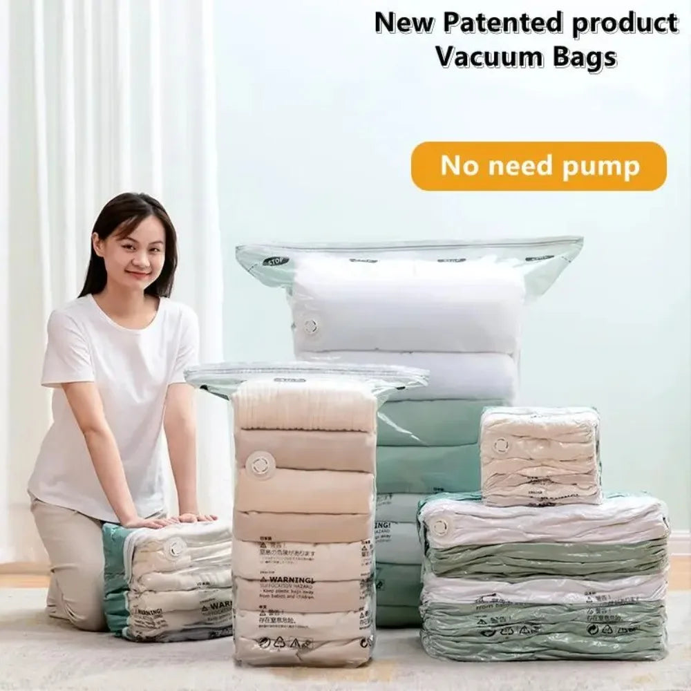 Vacuum Storage Bags – No Pump Needed for Clothes & Bedding