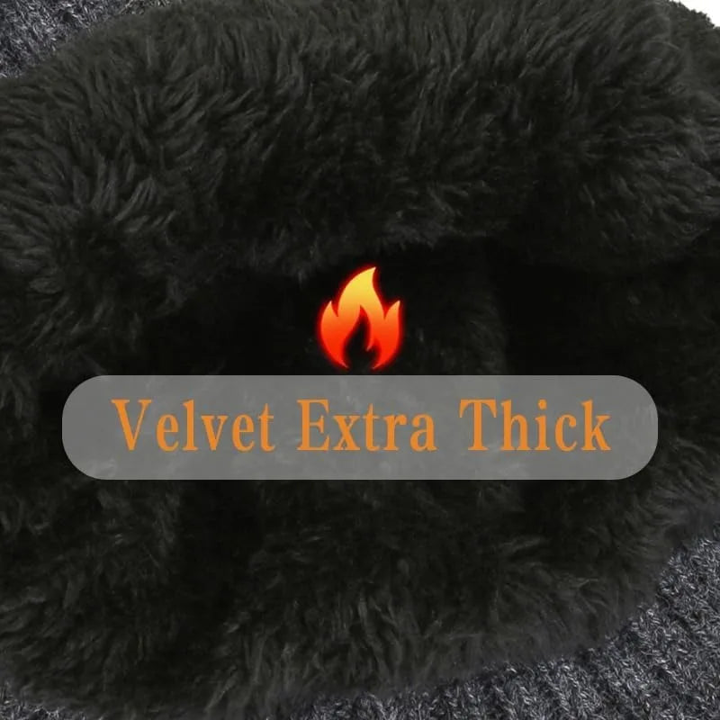 Men's Knitted Winter Hat with Earflaps – Fleece Lined