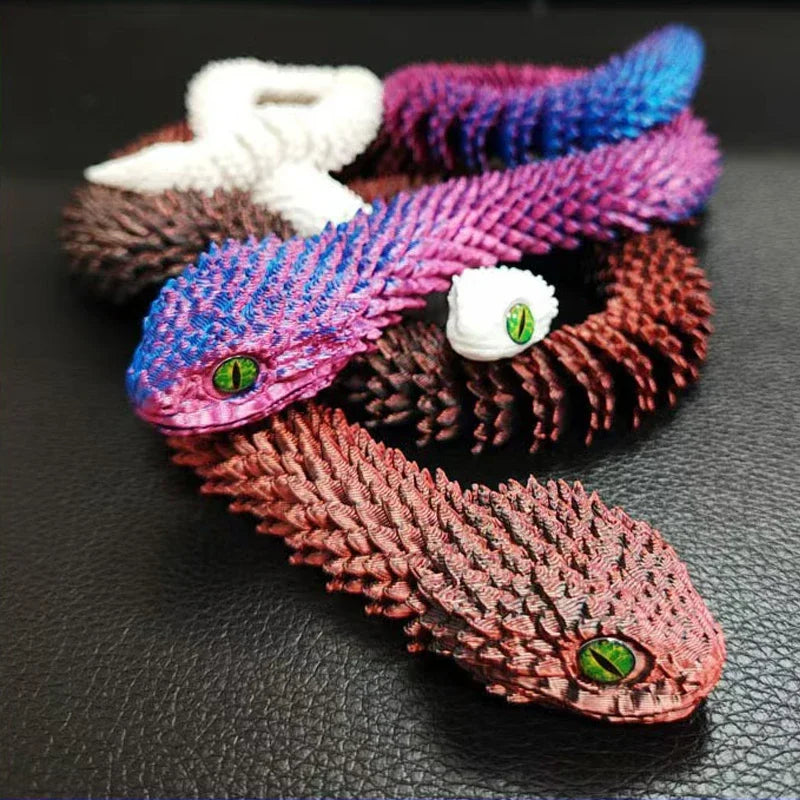 3D Printed Articulated Snake Fidget Toy – Desk Ornament