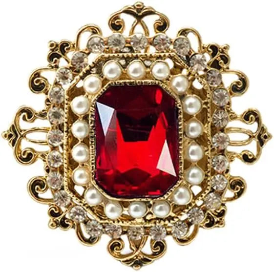 Vintage Rhinestone & Pearl Brooch for Women