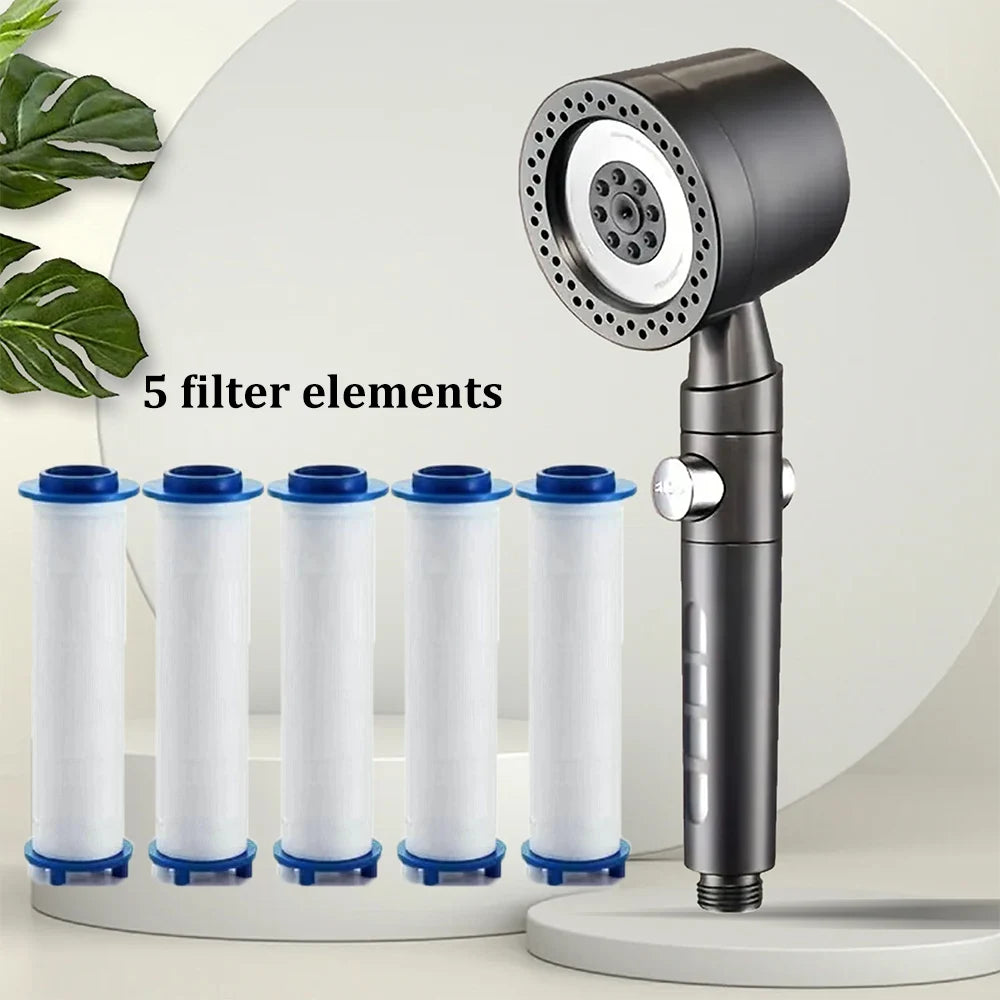 High-Pressure Filter Shower Head – 5 Spray Modes