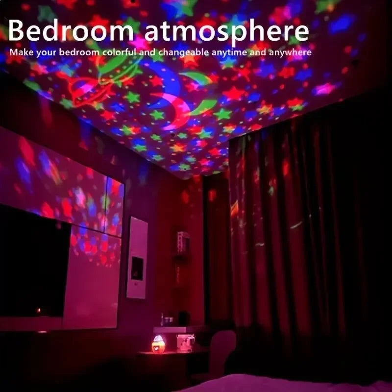 LED Starry Sky Projector Lamp – Moon & Star Night Light
