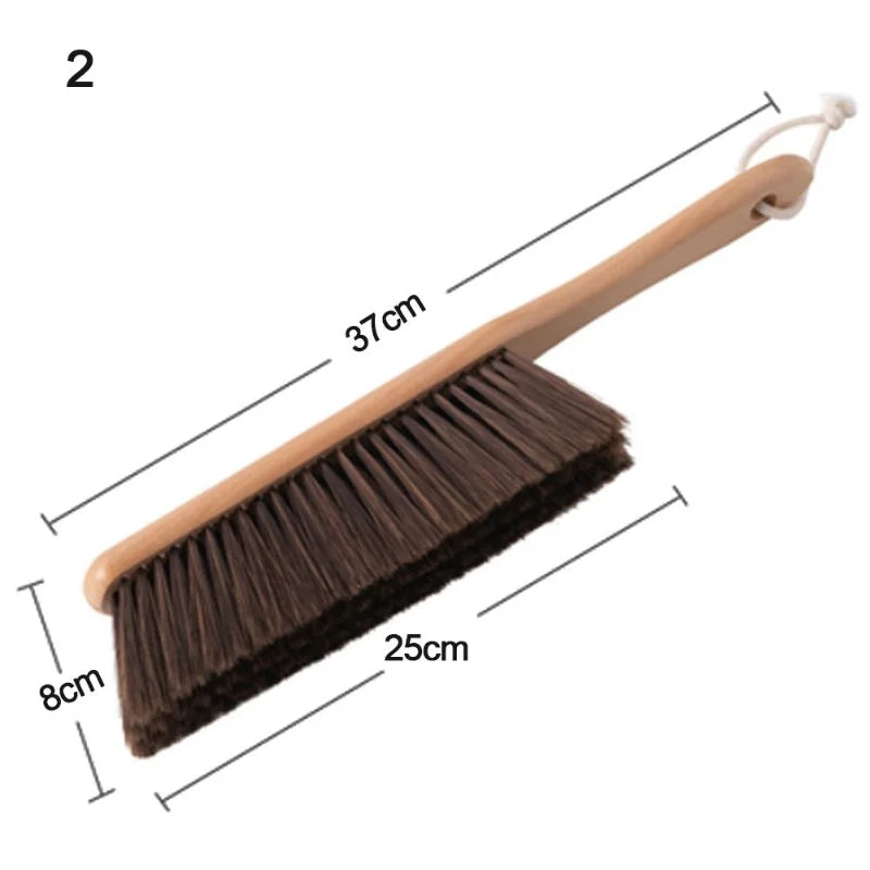 Natural Wood Bristle Brush – Anti-Static Coffee & Desk Brush