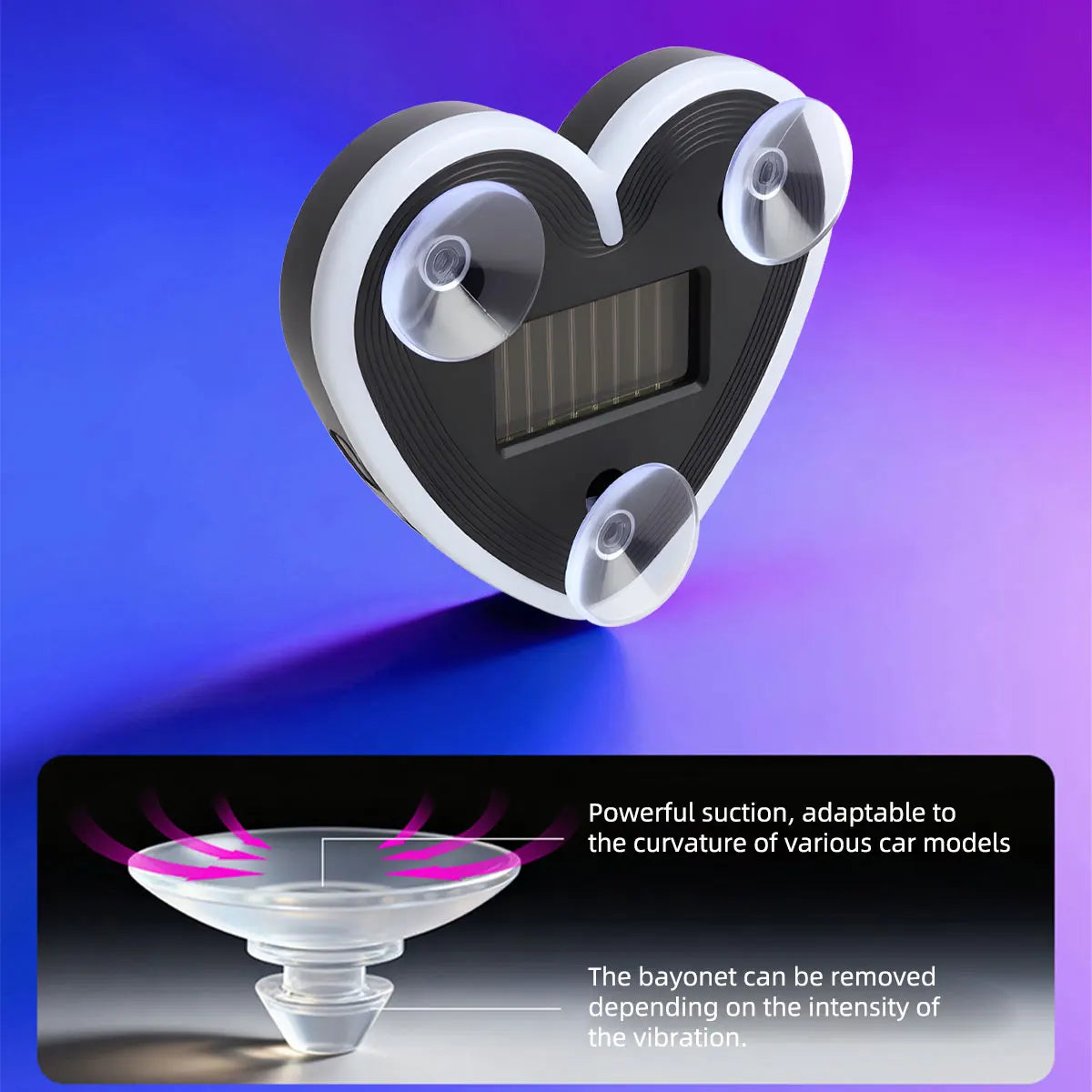 RGB Heart LED Car Ambient Light – Solar & USB Powered