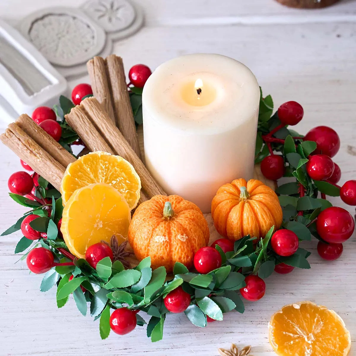 3D Cinnamon, Star Anise & Lemon Silicone Mold – Christmas Baking & Candles