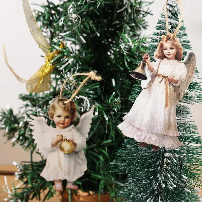 Wooden Christmas Ornaments (12/24 pcs) – Flat Hanging Decorations