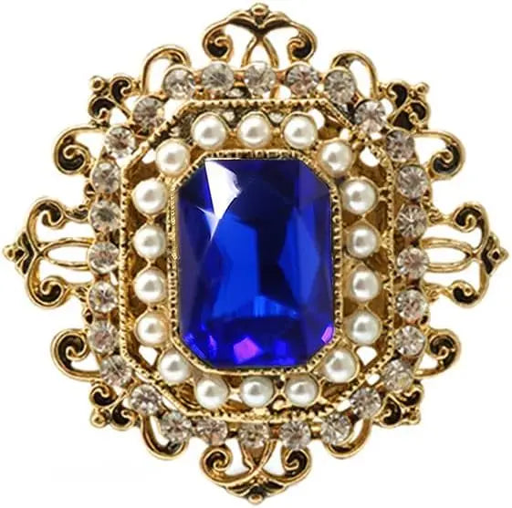 Vintage Rhinestone & Pearl Brooch for Women