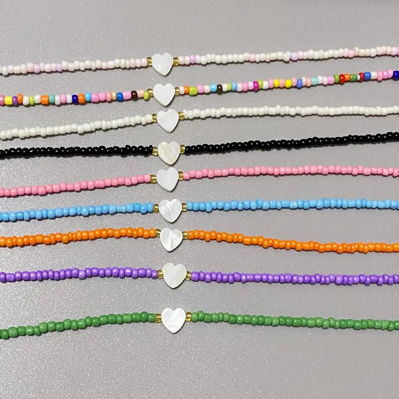 Shell Love Heart Choker Necklace