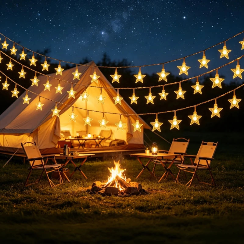 LED Star Chain Lights – Outdoor Fairy Garland