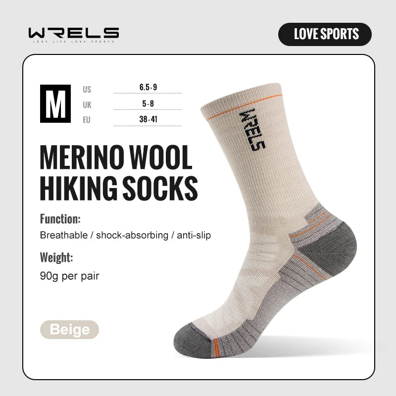 Merino Wool Hiking & Running Socks – Breathable Cushioned