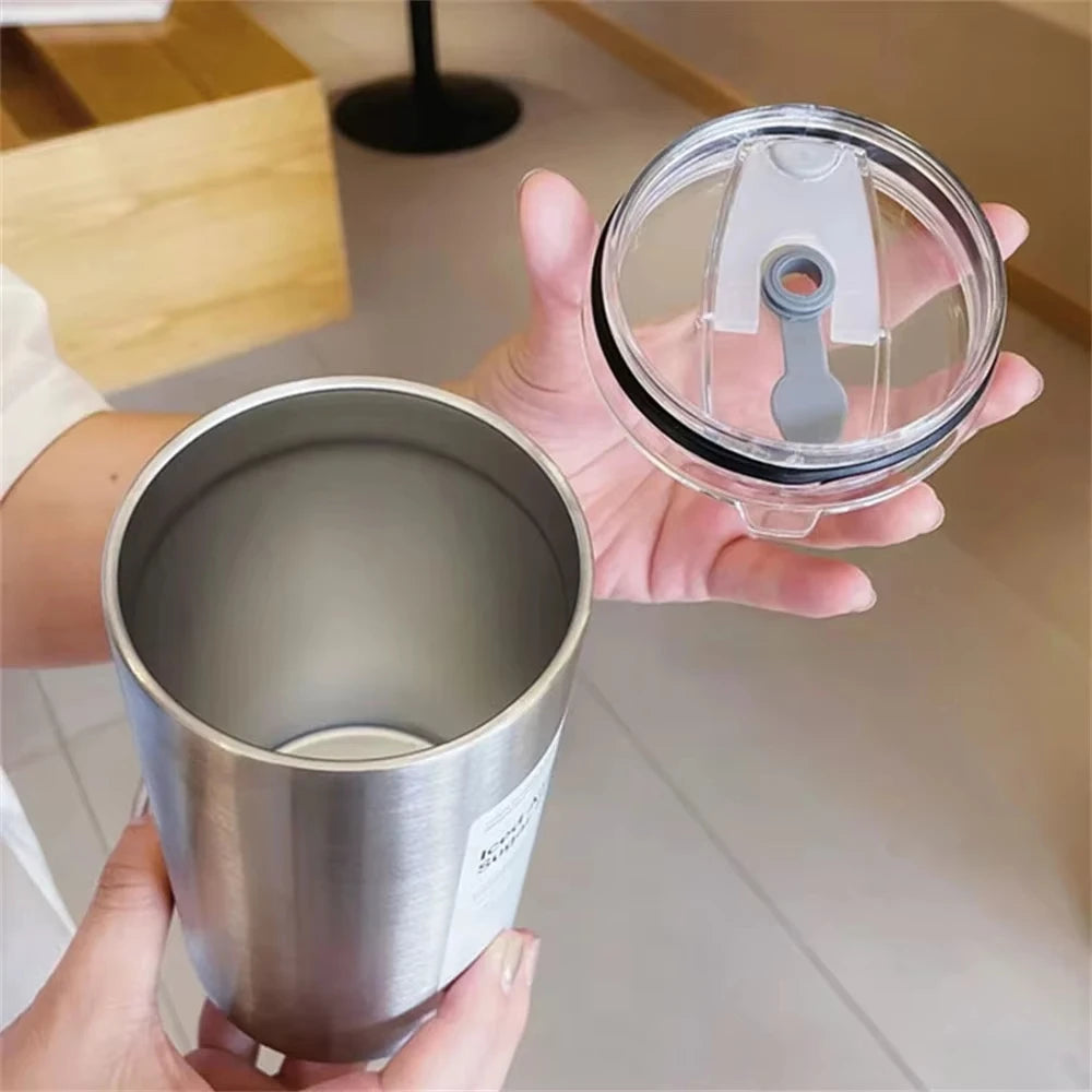 600 ml Insulated Tumbler with Straw – Stainless Steel Travel Cup
