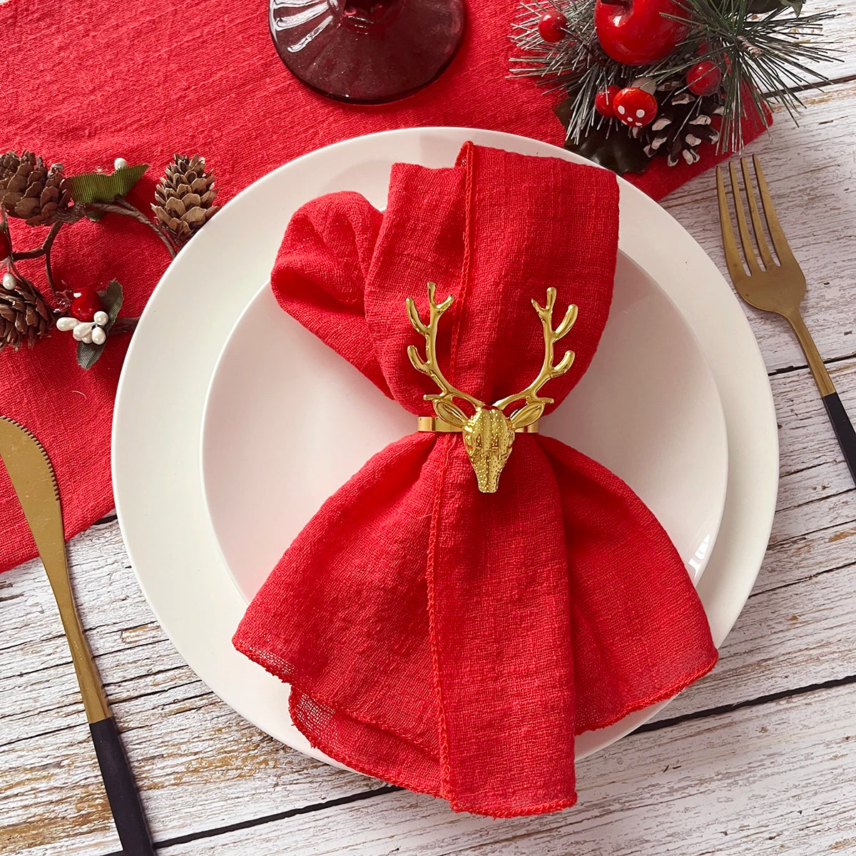 Cotton Gauze Napkins (Set of 6) – Christmas Table Linen