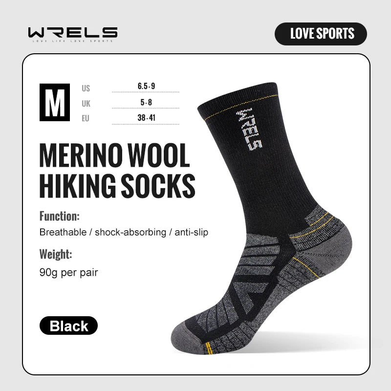 Merino Wool Hiking & Running Socks – Breathable Cushioned