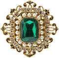 Vintage Rhinestone & Pearl Brooch for Women
