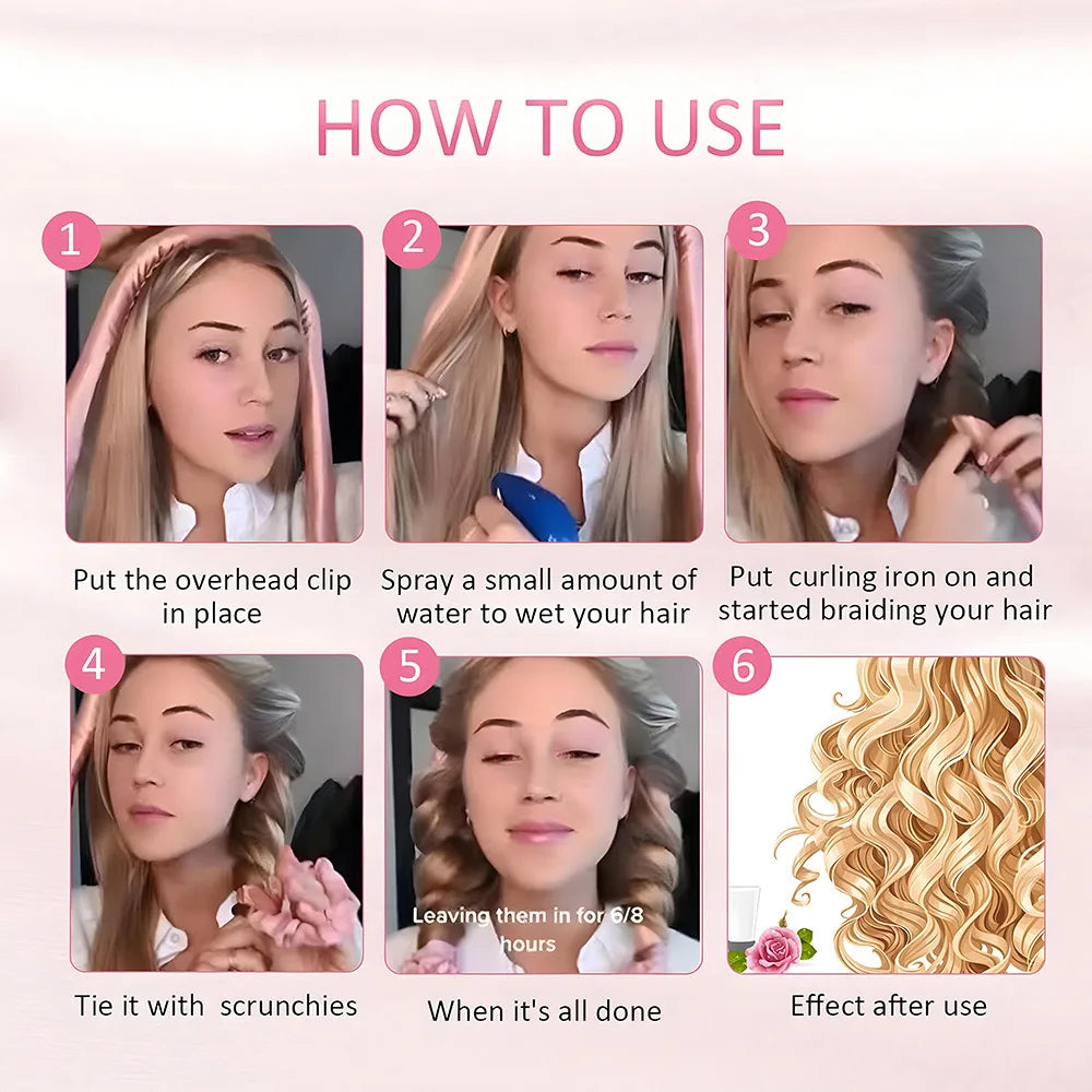 Silk Heatless Curler Set (4 pcs) – Overnight Waves