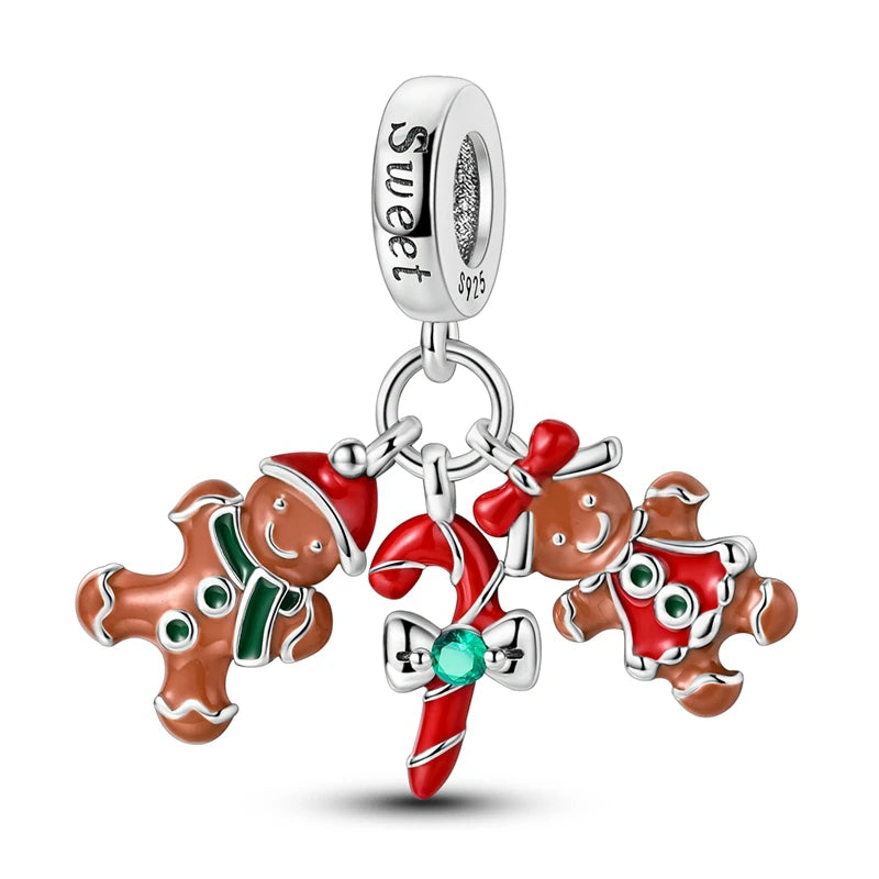 925 Silver Christmas Charm – Stocking, Gingerbread & Reindeer