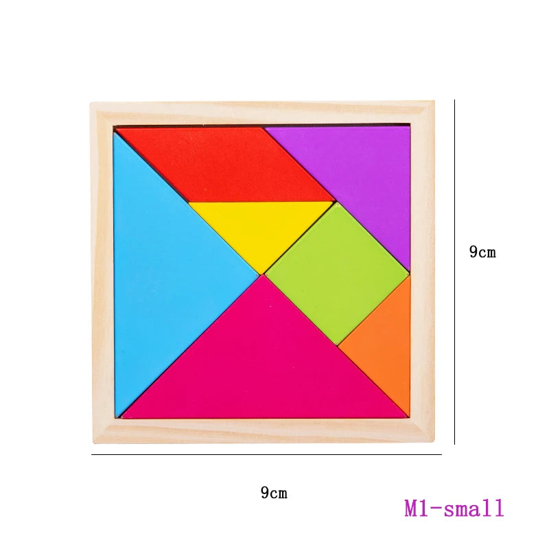 Wooden Tangram Brain Teaser Puzzle – Montessori Toy