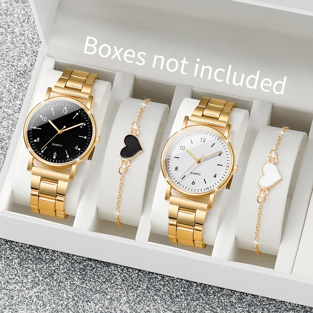 Women's Arabic Dial Quartz Watch & Bracelet Set