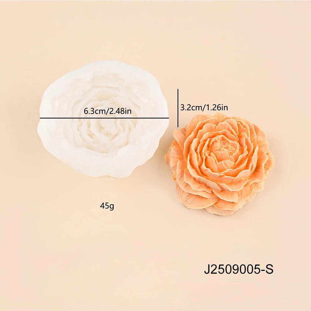 3D Peony Silicone Candle Mold – DIY Flower Candles & Soap