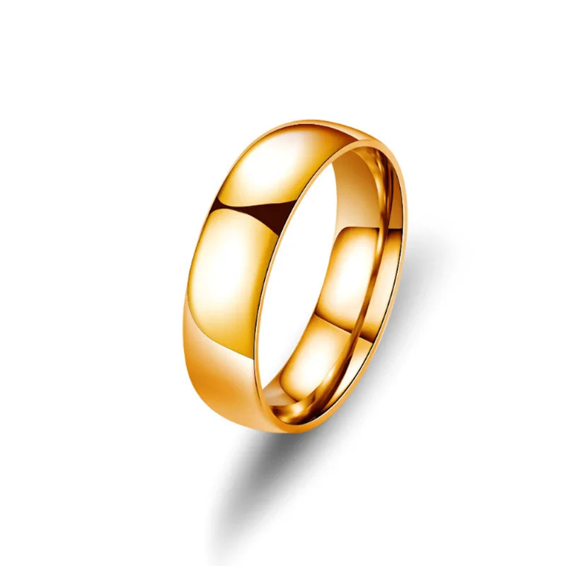 6mm Titanium Ring – Hypoallergenic Polished Band for Men & Women