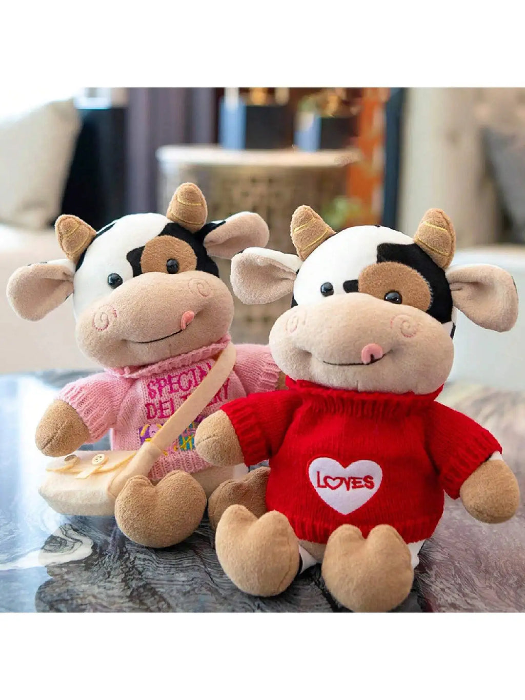 Soft Plush Cow Stuffed Animal 12" – Cute Cuddly Gift