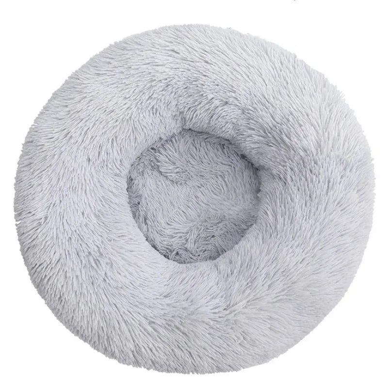 Round Plush Pet Bed 40–90 cm – Soft Warm Bed for Dogs & Cats