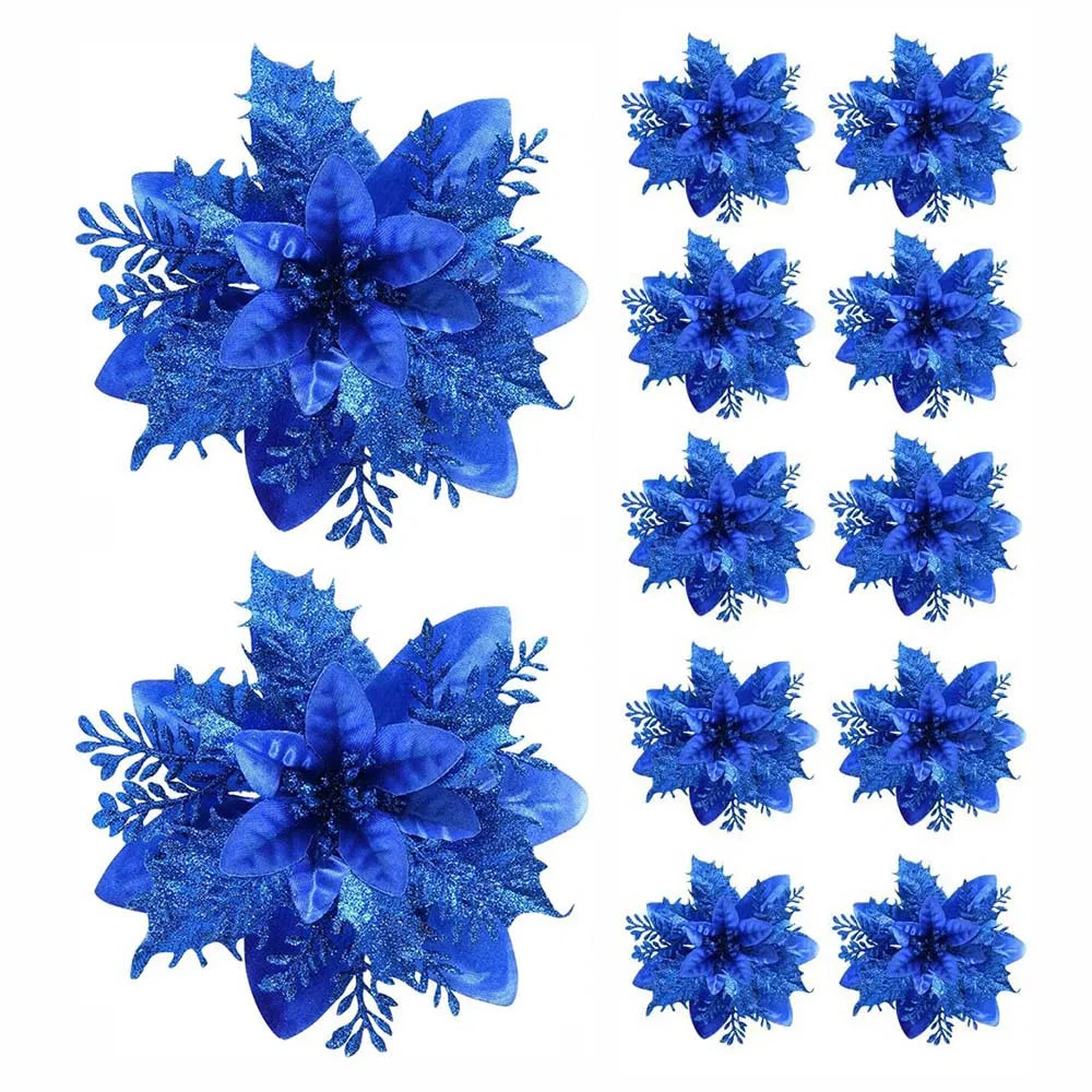 Glitter Christmas Flower Ornaments – Christmas Tree Decorations