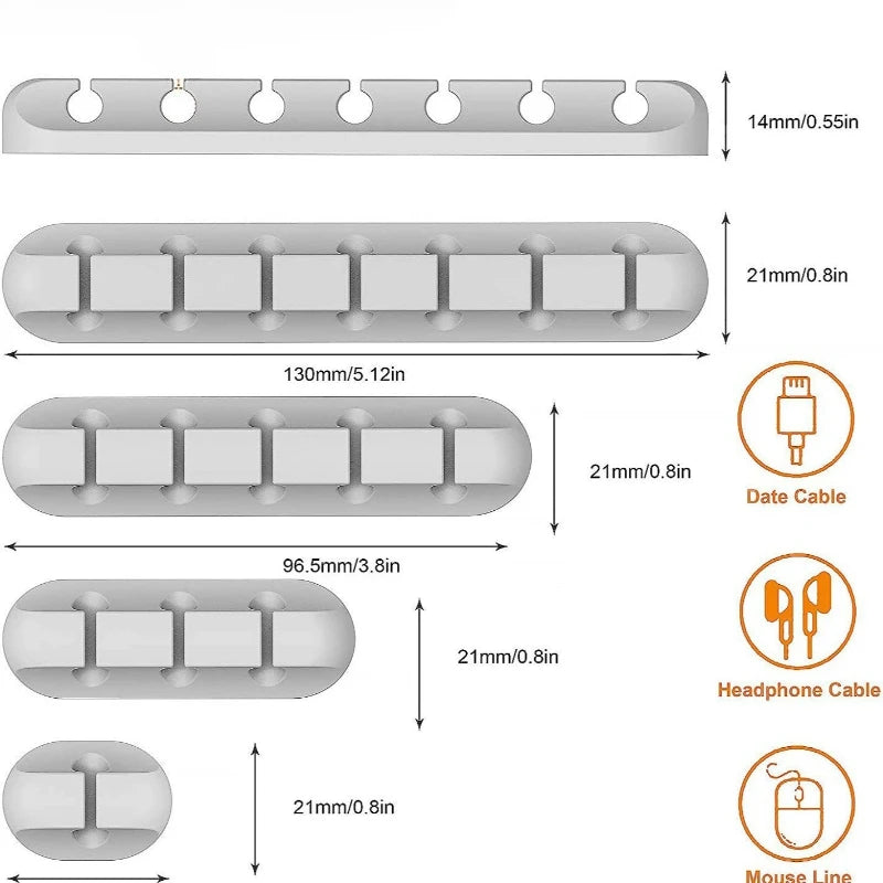 Cable Organizer Clips – Desk Charging Cable Holder