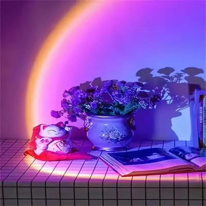 LED Sunset Projection Lamp – Rainbow Mood Light