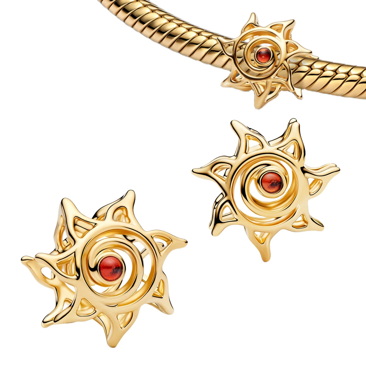 925 Sterling Silver Heart, Sun & Moon Charms for Bracelets & Necklaces