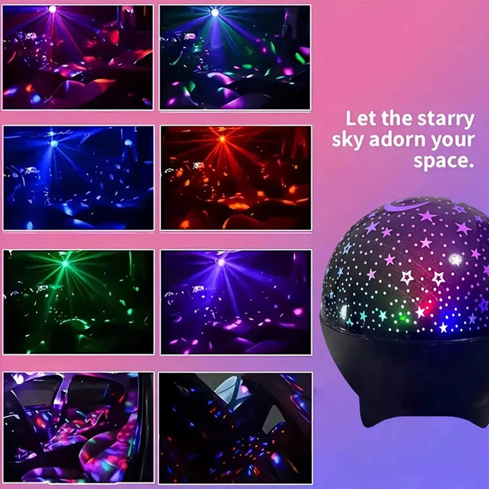Starry Moon LED Projector Night Light – 7 Color Modes