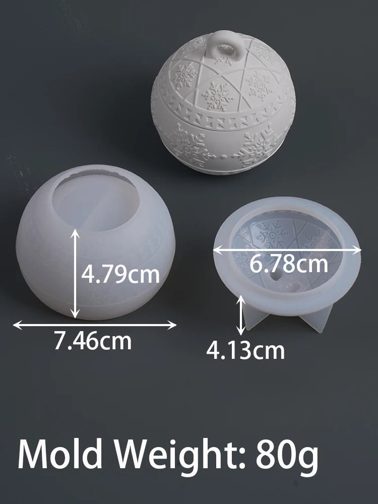 Christmas Jar Silicone Mold – Snowflake & Berry Candle Jar
