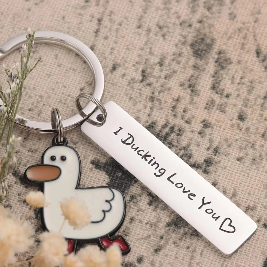 "I Ducking Love You" Duck Keychain – Funny Couples Gift