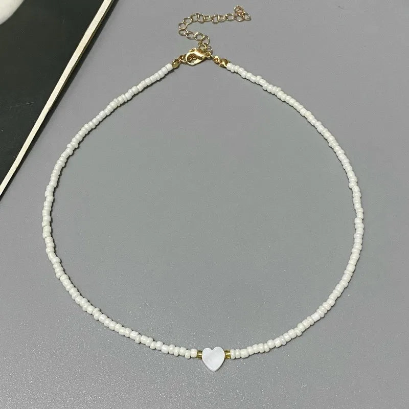 Shell Love Heart Choker Necklace