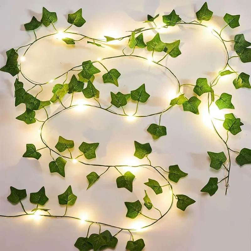 Artificial Ivy Leaf Fairy Lights 2 m – Green Vine String Lights