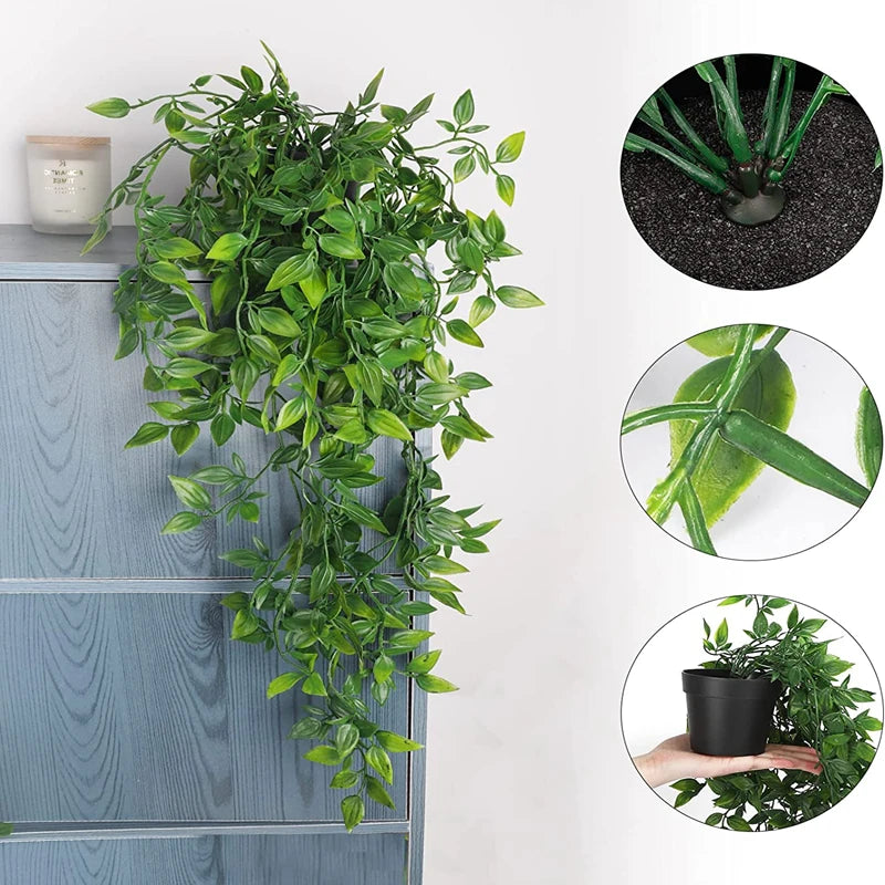 Artificial Hanging Ivy Plants with Pots – Indoor Home Decor