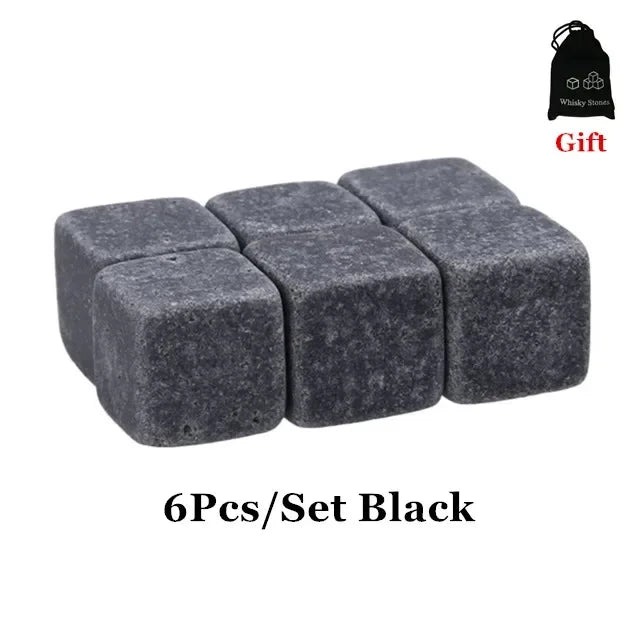 Whiskey Stones (6 pcs) – Reusable Ice Cubes for Drinks
