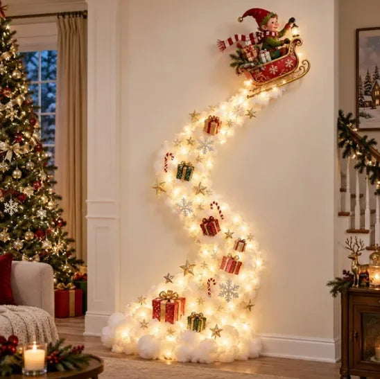 Christmas Magic Trail LED Wall Light – Santa Sleigh Scene